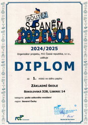 Vyhráli jsme 1. místo ve sběru papíru